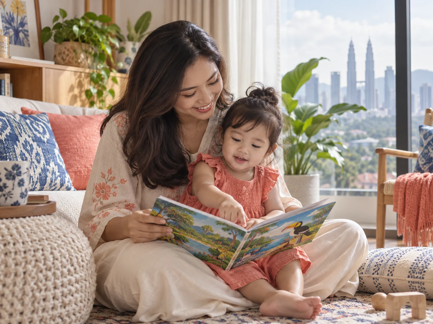 Ibu membaca bersama anak